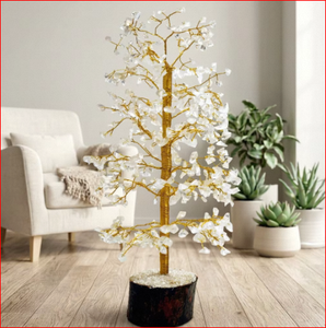 Árbol de la Fortuna de Cuarzo Transparente, Artesanía en Alambre con Piedras Preciosas, Bonsái de Cristal Hecho a Mano, Decoración para el Hogar, Regalo de Boda - Product Image 4