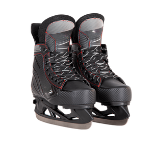 Patins à glace professionnels pour hommes, dessus synthétique, lacets, lame en acier inoxydable noir, chaussures de sport confortables et imperméables - Product Image 1