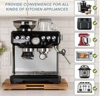 Glissière pour appareil électroménager personnalisée, plateau coulissant en bois pour cafetière, glissière pour cafetière pour comptoir de cuisine, plateau roulant