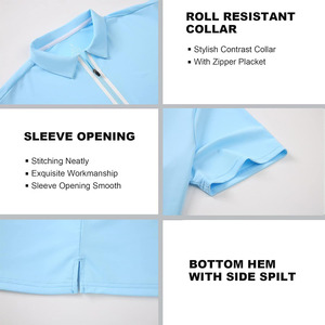 Logo personnalisé Quart de poche Polos de golf pour hommes Chemises de golf évacuant l'humidité Polos de <span class=keywords><strong>tennis</strong></span> athlétiques à col - Product Image 4