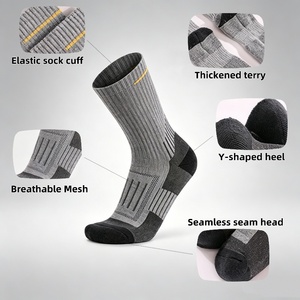 Calcetines Deportivos Personalizados con Logotipo OEM, Diseño Chevron, Acanalados, Gruesos, con Base de Felpa, para Atletismo, Running, Baloncesto - Product Image 3