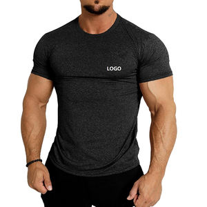 חולצת טי קצרה לגברים לאימוני ריצה וחדר כושר, ייבוש מהיר, צווארון עגול, חולצת טי בהתאמה אישית לחדר כושר - Product Image 2