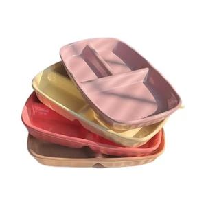 Plato divisor de cerámica rectangular de color sólido para bajar de peso, plato individual para desayuno y fruta - Product Image 5