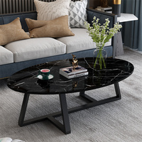 Table basse moderne de luxe YQ Forever, plateau rond en marbre, pieds en métal, mobilier de salon
