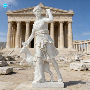Estatuas de la Diosa Artemisa Talladas a Mano en Mármol Griego Antiguo de Alta Calidad, Escultura de Diana Cazadora para Exteriores - Product Image 1
