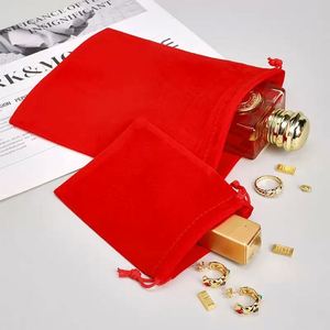 Bolsa de terciopelo con cierre a presión para joyas, monedero grueso de doble cara con botón a presión, bolsa con solapa para anillos, venta transfronteriza - Product Image 4