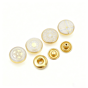 Boutons-pression en alliage de zinc avec logo personnalisé pour abaya, thobe, chemise, vêtements, accessoires de vêtement plaqués - Product Image 1