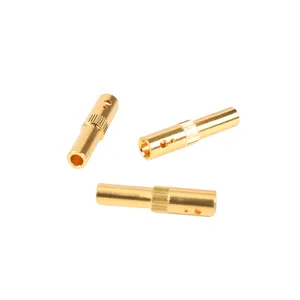 High precision cheap Pure Copper gold platedguide pin bushings Speaker cable Screw Locking Terminal adapter hollow pin Connector