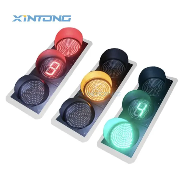 XINTONG Full Screen LED Traffic Light With Countdown Timer 200mm 300mm 400mm
