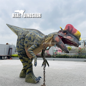 Costume de dinosaure Dilophosaurus grandeur nature pour adulte, tenue portative avec jambes cachées - Product Image 4