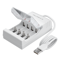 PUJIMAX – chargeur de batterie 1.2v Aa Aaa, chargeur de batterie rechargeable usb à 4 fentes, chargeur de batterie portable nimh nicd pour 2a 3a