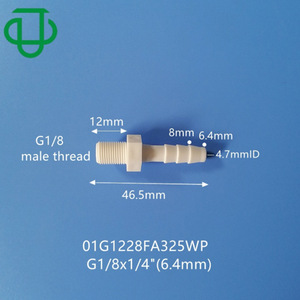 Conector de Tubería de Goma Suave de Alta Calidad con Rosca Externa de Tres Pagodas G1/8, Plástico PP para Tuberías Compuestas - Product Image 1