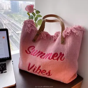 Moda mais recente vintage grande capacidade mulheres senhoras bolsas nova moda 2023 luxo borla tote hand bags lona bolsas