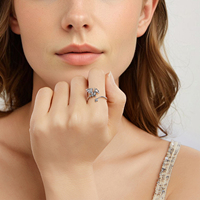 925 Sterling Silver Oxydé Silver Fashion Costume Jewelry SCR1134-E Flying Dragon Open Ring pour les célébrations