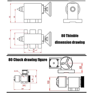<strong>Mini</strong> <strong>Router</strong> 3 Jaw Chuck K11-100 CNC <strong>Mini</strong> <strong>Router</strong> <strong>Router</strong> Rotary Axis Tailstock 50/65/80/100mm Chuck Thimble for Engraving Machine - Product Image 2