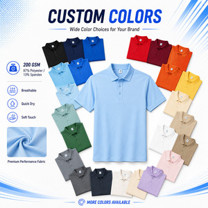 Polo personnalisé pour homme, 200 GSM, polyester et élasthanne, respirant, extensible, anti-transpiration, couleur unie, uniforme d'équipe - Product Image 3
