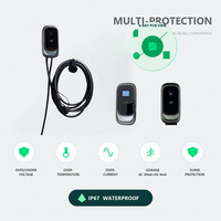 Cable de Carga para Vehículos Eléctricos Tipo 2, Portátil, 110-250V CA, Pantalla LCD, IP67, Temporizador de 8 Horas, Enchufe UK, Schuko, AU, Suizo, CEE