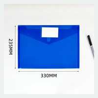 Bolsa de plástico personalizada para documentos PP A4, sobre transparente, carteras de bolsillo, carpeta escolar, bolsa transparente para archivos con botón a presión