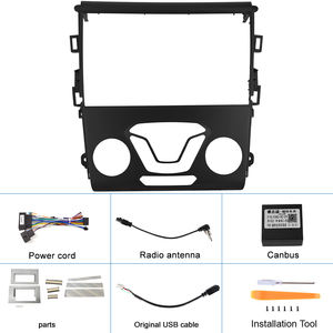(Stock US) Cadre <span class=keywords><strong>autoradio</strong></span> <span class=keywords><strong>2</strong></span> <span class=keywords><strong>DIN</strong></span> 9 pouces Podofo avec Canbus pour Ford Fusion/Mondeo 2013 (Gris Fer) - Product Image 6