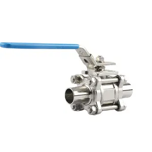 Hot Selling Customized High Quality Stainless Steel Sanitary Manual 3pc Ball Valve