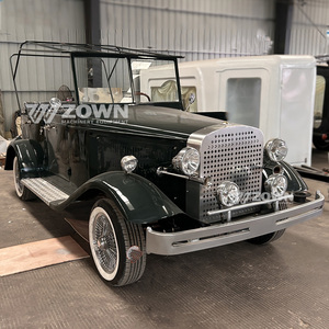 รถโบราณไฟฟ้าแบบเปิดประทุนสีเขียวเข้มสั่งทำพิเศษสำหรับงานแสดงในเมือง กิจกรรมกลางแจ้ง และบริการเที่ยวชมสถานที่ - Product Image 1