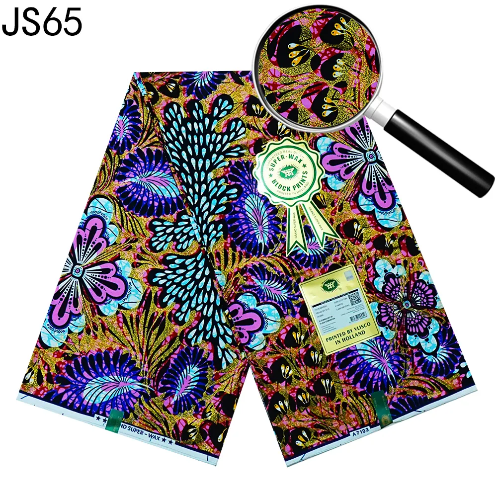 Tessuto cerato africano più nuovo di moda 100% cotone Ankara Wax Fabrics Block Prints panno per cucire di alta qualità