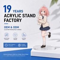 Support de figurine anime personnalisé en acrylique avec base à fente stable, gaufrage et dorure à chaud, faible MOQ, OEM & ODM, en acrylique dépoli et plaque de mica