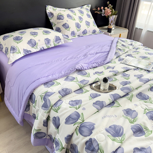 Polyester Sang Trọng Tối Giản Tulip Băng Lụa Duy Nhất Đôi Người Mùa Hè Làm Mát Chăn <span class=keywords><strong>Comforter</strong></span> Với Bìa Cho Nhà - Product Image 4
