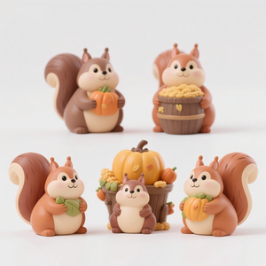 Porte-serviettes en résine en forme d'écureuil 12 pouces, support de mouchoirs sur pied personnalisé motif animal mignon, base style <span class=keywords><strong>porcelaine</strong></span> pour comptoir de cuisine - Product Image 2