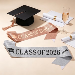 Écharpe de remise de diplôme 2026 en tissu à paillettes dorées – Ceinture de fête – Fournitures et cadeaux pour la fête de remise de diplôme - Product Image 5