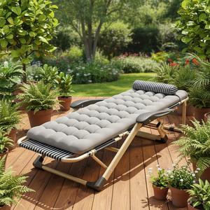 Silla Reclinable Plegable Portátil para Exteriores, Ligera, para Jardín, Camping, Playa, <span class=keywords><strong>Gravedad</strong></span> Cero, con Cojín Suave - Product Image 2