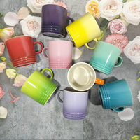Tasse Macaron créative de style nordique avec logo personnalisé Tasse en céramique arc-en-ciel de couleur dégradée