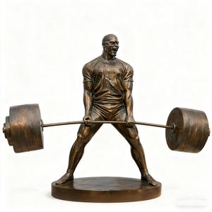 تمثال رجل قوي برونزي راقِ لمراكز اللياقة البدنية وصالات الألعاب الرياضية-منحوتة فنية لرفع الأثقال - Product Image 6