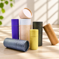 Emballage personnalisé en tube de papier cosmétique biodégradable 10ml 20ml 100ml Cylindre en carton kraft pour huile essentielle avec logo en feuille d'or