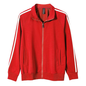 Sweat-shirt zippé doublé polaire pour homme, col montant, vêtement de travail, orange, trois bandes, manches longues, automne 2025 - Product Image 3