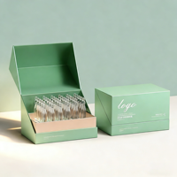 Boîte cadeau cosmétique à double porte pliable, fermeture magnétique, carton recyclable, logo personnalisé, options de couleur, commandes en gros