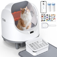 OKKPETS Extra große Kapazität Selbst reinigende Katzen toilette Voll geöffnete automatische Katzen toiletten mit verbesserten Sicherheits funktionen