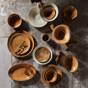 Vajilla de Cerámica Color Beige Nórdico, Platos de Porcelana <span class=keywords><strong>para</strong></span> Bistro, Hotel y Restaurante - Product Image 3