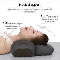 Oreiller de traction cervicale alimenté par USB, massage par vibration, compresse chaude, soutien ergonomique du cou, masseur chauffant pour la maison et le bureau