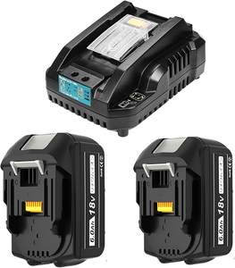 Compatible Makita 18v Battery Makita 18V Compatible Battery BL1860B Remaining Capacity Display + Self-fault Diagnostic Battery (<strong>2</strong> pcs) Charger DC18RC ( 1 PCs 3A) - Product Image 1