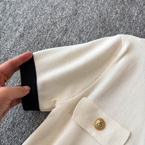 Nuevo <span class=keywords><strong>Cárdigan</strong></span> de Punto para Mujer, Estilo Color-Block, Manga Corta, Corte Holgado - Product Image 3