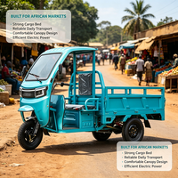 Tricycle électrique de fret puissant 2026 avec auvent simple, moto électrique à 3 roues toutes saisons pour le transport de marchandises