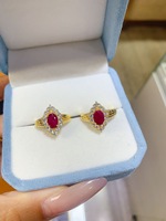 Cincin Perak Sterling 925 Mewah dengan Batu Ruby Myanmar Alami, Bersih, Merah Cerah, Laris untuk Grosir dan Pasokan Hadiah