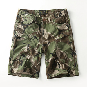 Pantalones Cortos Cargo de Camuflaje Transpirables de Poliéster y Algodón para Hombre, Estilo Europeo Americano, de Cintura Media, Tejidos, Casuales, Tallas Grandes - Product Image 1