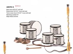 売れ筋マーチングドラムセット 6ドラム 1ペアシンバル バトン付きアクセサリー付き楽器 - Product Image 4