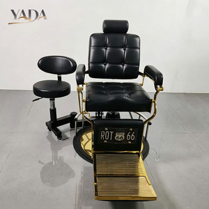 Sillón de Barbería Giratorio 180°, Ecológico, de Acero, con Base Plegable Ajustable, para Peluquería - Product Image 4