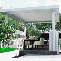Factory Direct Pergola avec système de toiture étanche en plein air Pergolas aluminium d'extérieur avec porte coulissante en verre
