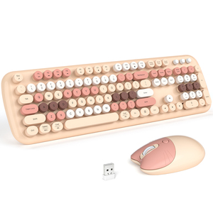2025 di vendita calda 104 chiave retrò Business Office tastiera e Mouse Combo carino colorato silenzioso senza fili tastiera Set in magazzino - Product Image 1