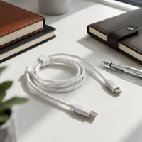 Câble USB-C vers Type-C tressé en nylon de 1,5 m, charge rapide 3A, âme en cuivre pur, durable et anti-torsion pour téléphones portables et batteries externes