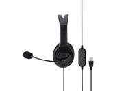 Headset Over Ear Laris Manis dengan Mikrofon untuk Kantor, Call Center, Perjalanan, Penggunaan Nirkabel, Peredam Kebisingan untuk PC dan Ponsel